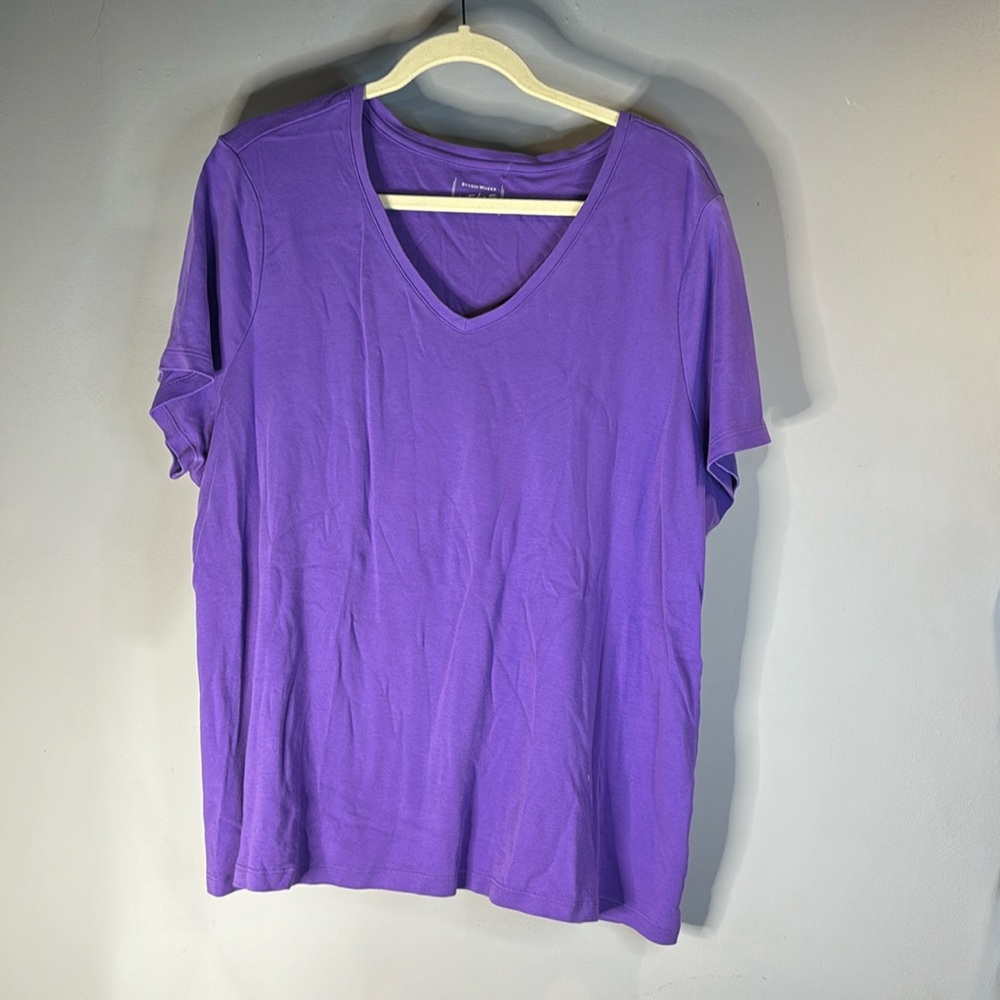 Purple v-neck t-shirt
